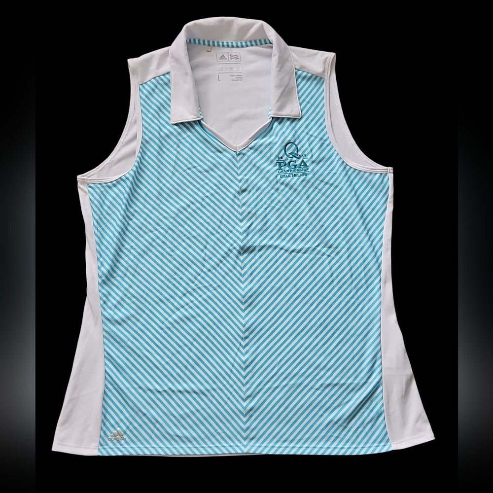 Adidas Retro Sport Womens 2017 PGA Championship Polo Shirt. Sleeveless L